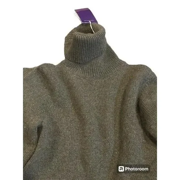 Ralph Lauren Collection Women's Sweater Green Cashmere Purple Label Size XL - Picture 5 of 5